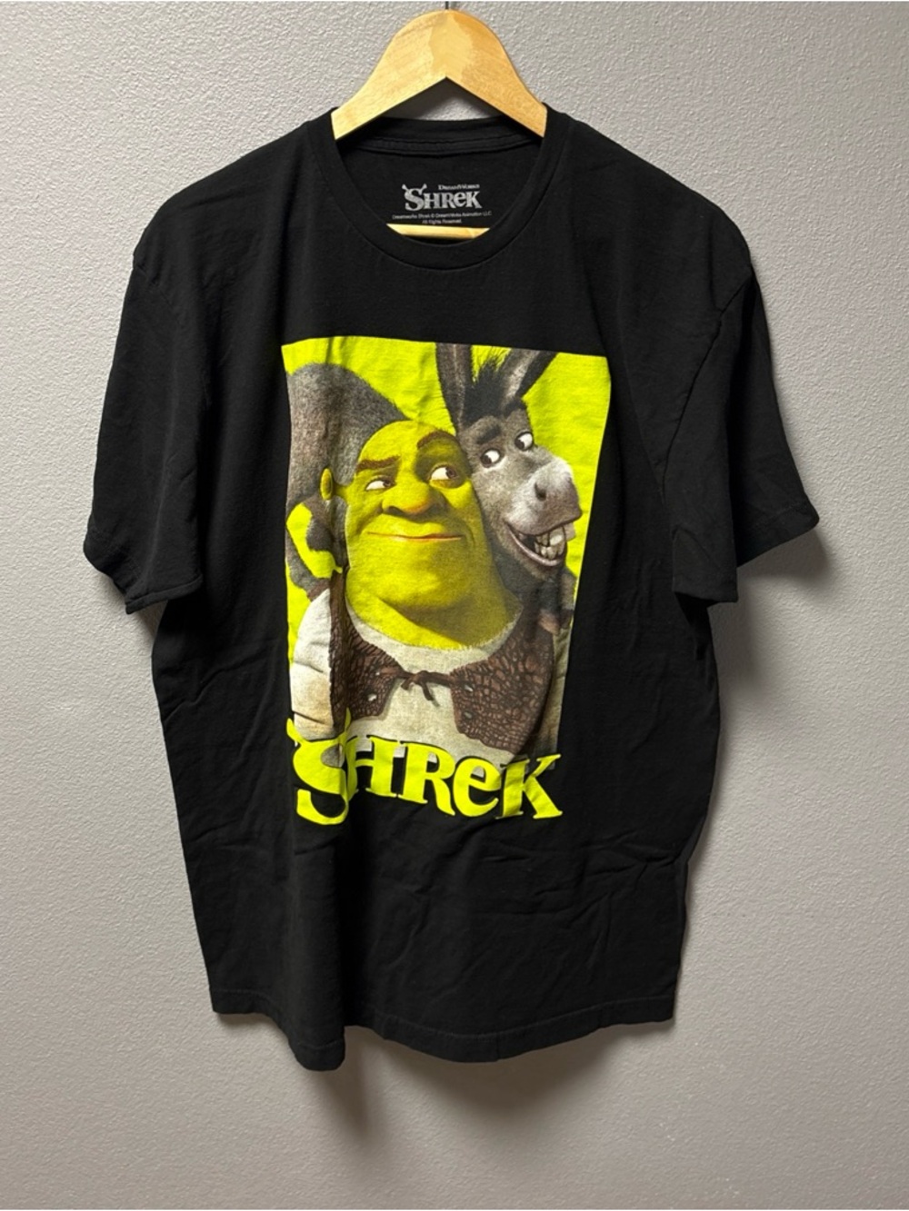 Shrek Men’s Black Graphic Tee, Size XL